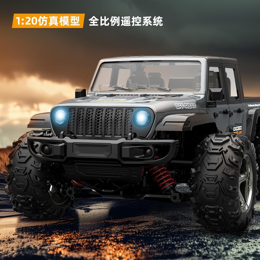 玩具遥控车全比例1/20牧马人小皮卡高速越野竞速车C8819 JJRC - 图0