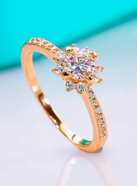 chinpin莫桑石雪花戒指