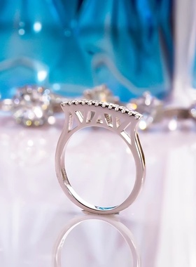 chinpin莫桑钻一字戒指