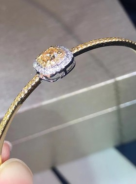超闪满钻黄钻莫桑石手环
