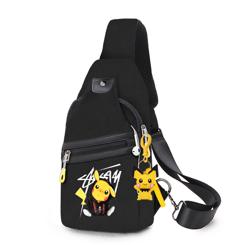 皮卡丘胸包男士2020新款单肩斜挎包 乐火男士包袋