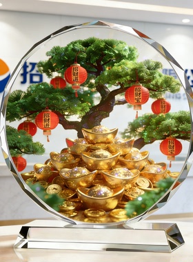 彩绘迎宾图景门店玄关迎宾摆台礼