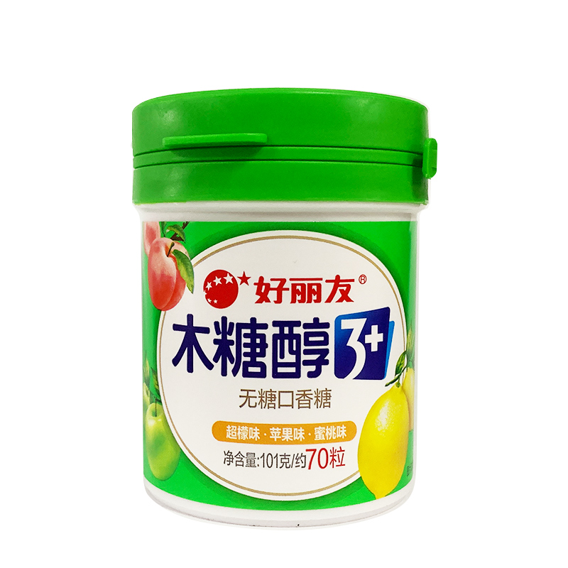 好丽友木糖醇口香糖花香味玫瑰茉莉味无糖粒粒出101克草莓Q立方