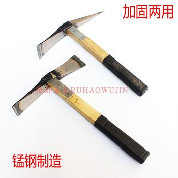 .Purely hand-forged rail steel dual-purpose hoe ax pickaxe hoe multi-functional hoe ສໍາລັບການຂຸດຫນໍ່ໄມ້ແລະເກັບຢາ hoe ສວນນອກ