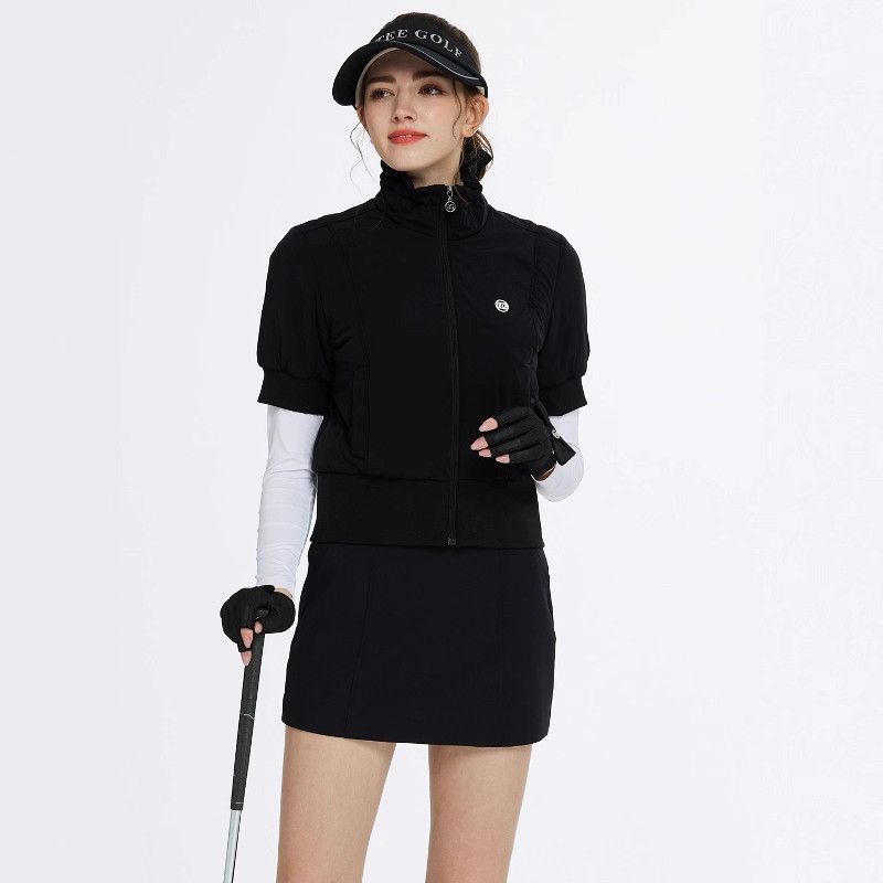 BG新款高尔夫外套女装秋冬加厚半袖夹棉夹克修身显瘦保暖球服上衣,淘宝优惠券,粉丝福利购,淘宝优惠卷