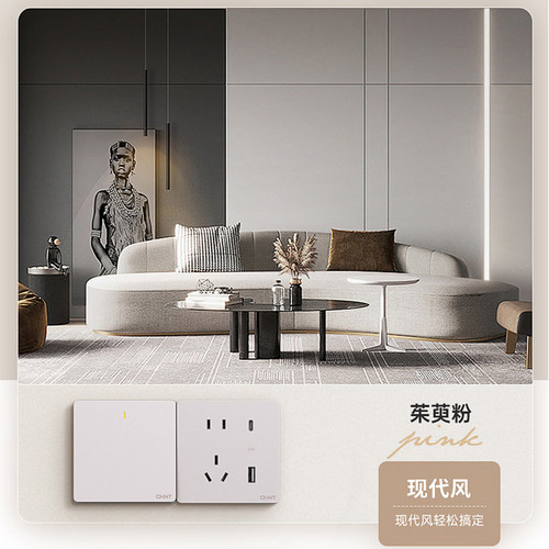 正泰官方旗舰店奶油风空调16A开关插座五孔10a面板暗哑光装6CE粉 - 图3