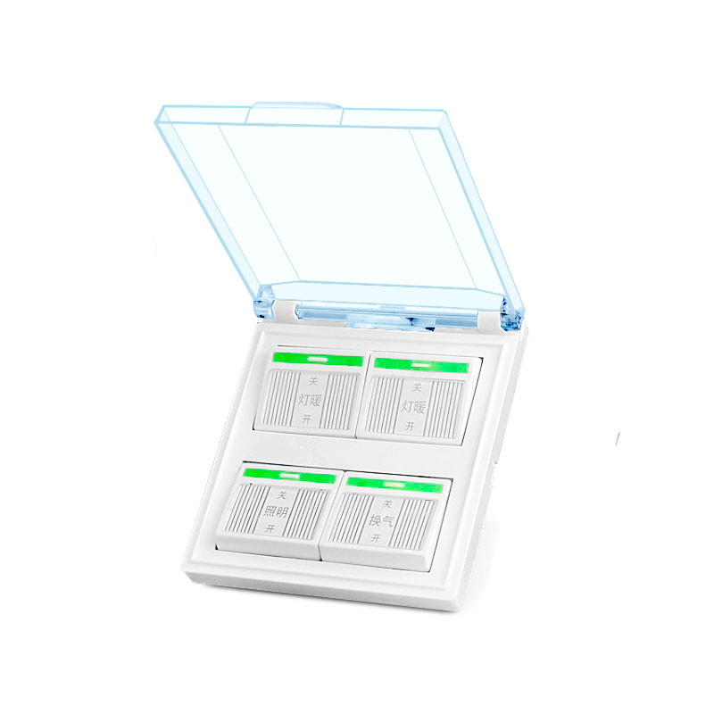 浴霸四开 通用灯暖防水86型16A开关面板带盖4开四合一卫生间开关 - 图0