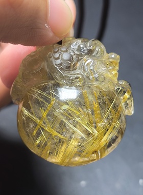 项链男女天然水晶黄钛晶一物一图