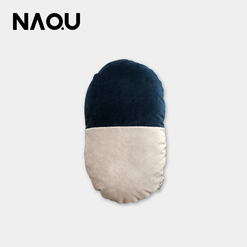 NAQU納曲膠囊枕頭泰國天然乳膠辦公室趴睡枕北歐簡約沙發抱枕靠墊