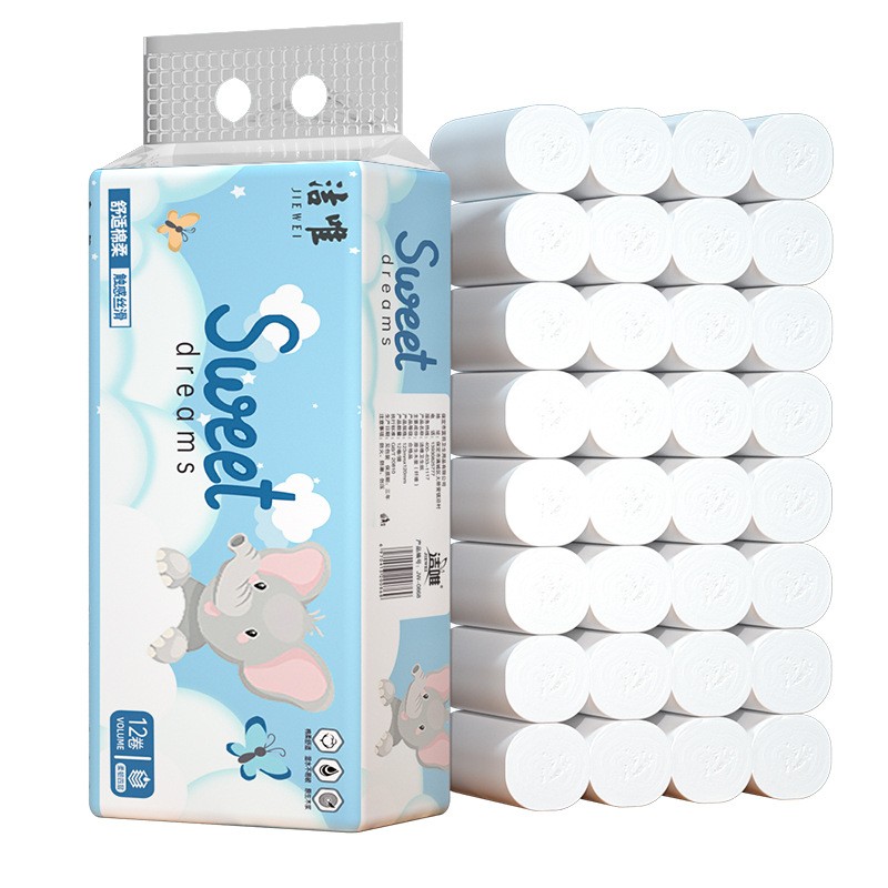 洁唯原生木浆无芯卷纸家用酒店4提装48卷便携实惠装卫生纸手纸 - 图3