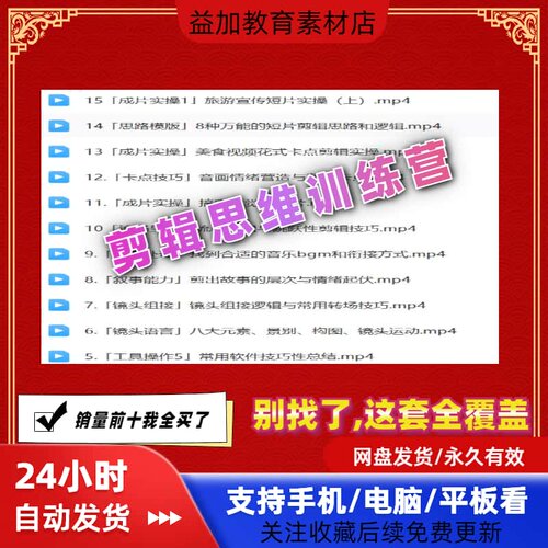 剪辑思维训练营教程全套从入门精通技巧培训学习在线自学技巧素材 - 图0