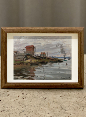莫奈塞纳河风景名画印象相框摆台