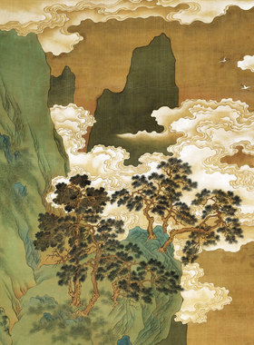 南宋赵伯驹仙山楼阁图高清微喷画