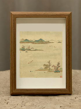 装饰办公室玄关礼物摆台山水画