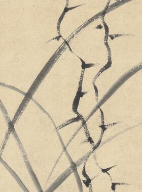 明文彭墨兰图兰花图花鸟画微喷仿古画复制品新中式名画装饰画挂画