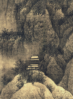 北宋范宽雪景寒林图古代山水画