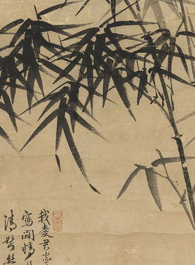 文人复制品玄关墨竹图仿古画王绂