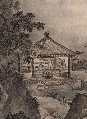 南宋夏圭夏山避暑图古代山水画