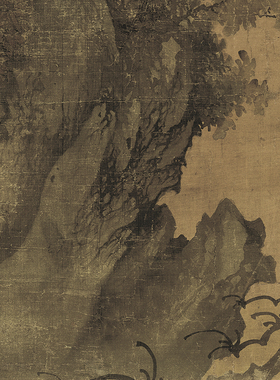 元张舜咨柏鹰图雪界翁古代花鸟画