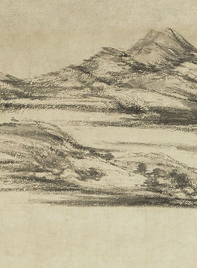 元倪瓒渔庄秋霁图古代山水画卷轴