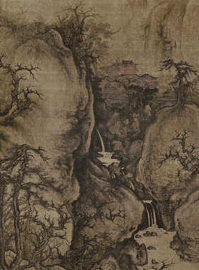 北宋郭熙早春图临摹画稿范本挂画