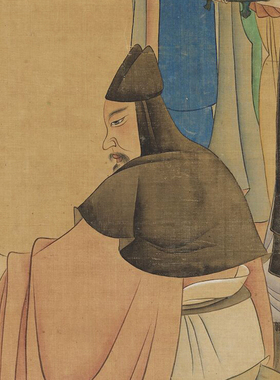 明陈洪绶抚琴图仕女图书画