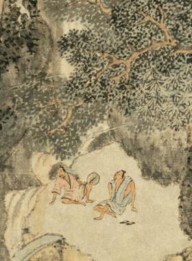 明陈焕临溪观泉图山水画微喷