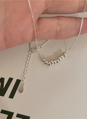 925银幸运好运小串珠子项链