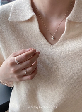 925银蝴蝶结麻花戒指指环