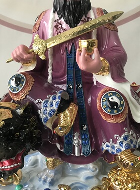 新款彩绘张天师道祖神像桌面摆件