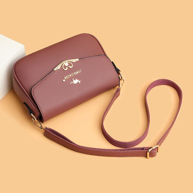Genuine leather women's shoulder bag small square bag fashionable small