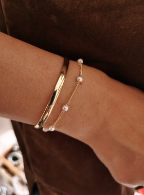 青岛饰品珍珠链子小号款手链日韩风潮流时尚百搭简洁大方开口手镯