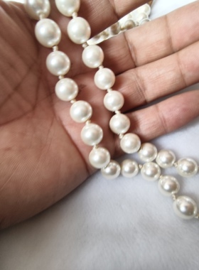 青岛外贸饰品项链毛衣链潮流时尚轻奢玻璃珍珠夸张长款项链