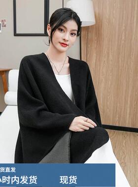 大披肩斗篷外套女秋冬季