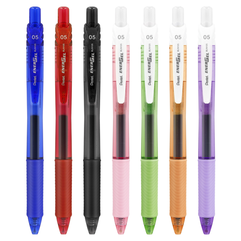 日本Pentel派通energel速干中性笔盒装BLN105学生用按动考试专用水笔套装办公签字笔0.5派通bln75 - 图0