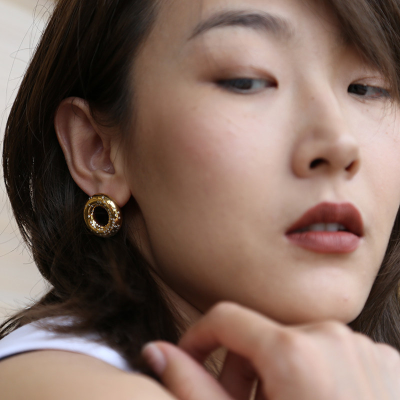 mistova设计师18k金野生野长耳钉 mistovajewelry耳钉