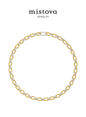 轻奢镶钻颈链s925银不规则长项链