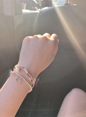 粉水晶KITTY叠戴手链女