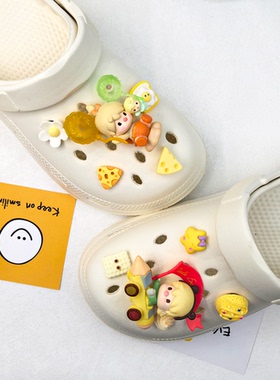 原创泡泡情侣小甜豆DIY洞洞鞋扣