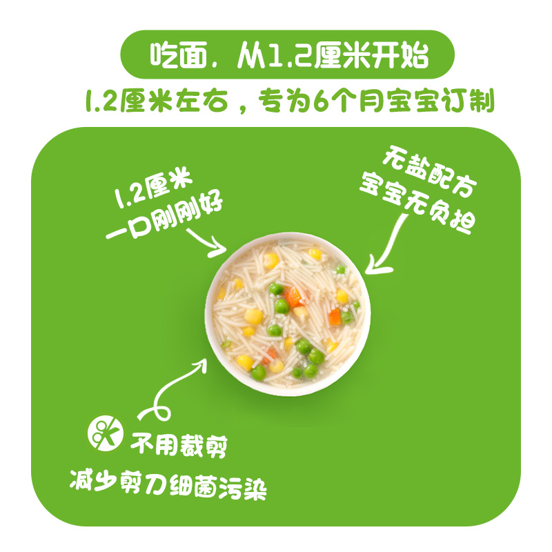 碧欧奇旗舰店进口碧欧奇婴儿面条宝宝辅食营养粒粒面食颗粒幼儿碎碎面无添加盐2