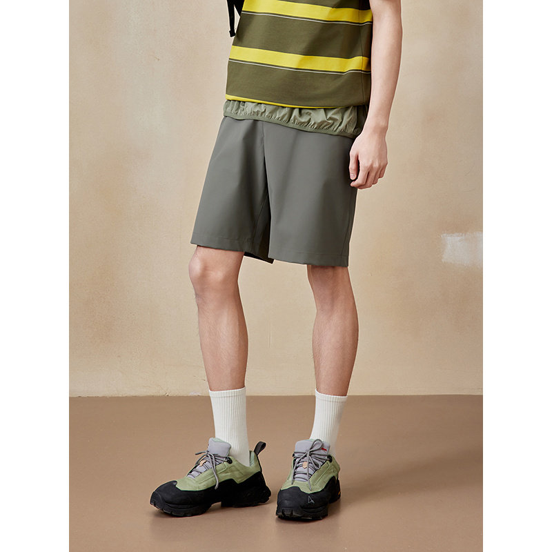 GXG男装 四面弹休闲西裤含桑蚕丝通勤短裤25年夏季新品G25X222036,淘宝优惠券,粉丝福利购,淘宝优惠卷