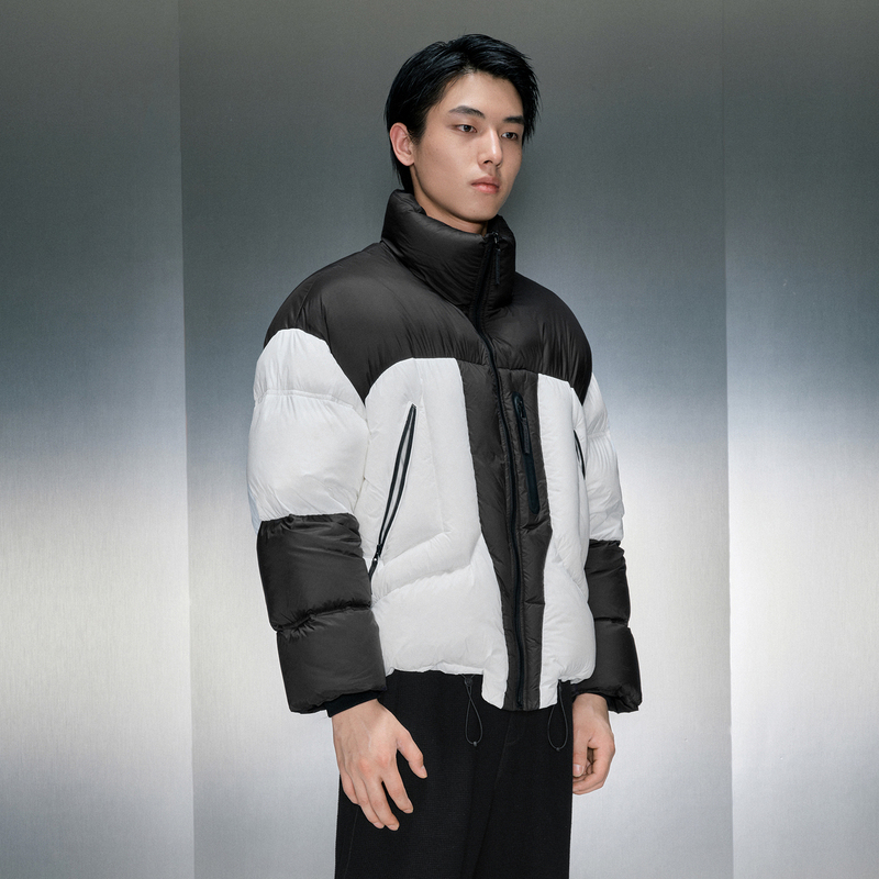 GXG男装黑白拼色短款羽绒服 23年冬季新品GEX1D2526254