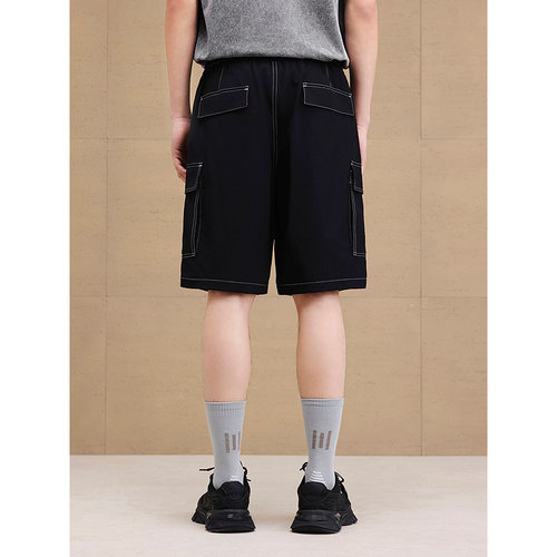 GXG男装 弹力休闲短裤明线设计口袋工装裤通勤男裤 2025夏季新品 - 图3