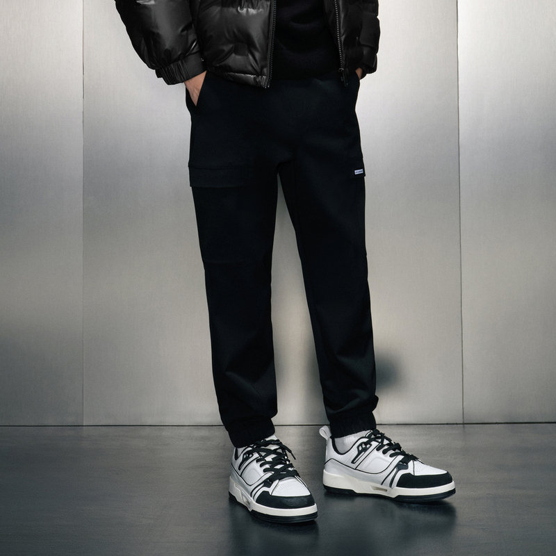 GXG男装 黑色收口工装长裤 2023冬季新品GEX10225774