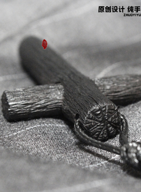 原创黑檀手工十字架项链毛衣链