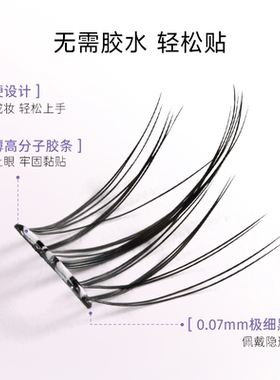 everbab艾蓓拉羽感免胶假睫毛自粘下假眼睫毛女自然仿真轻盈新手