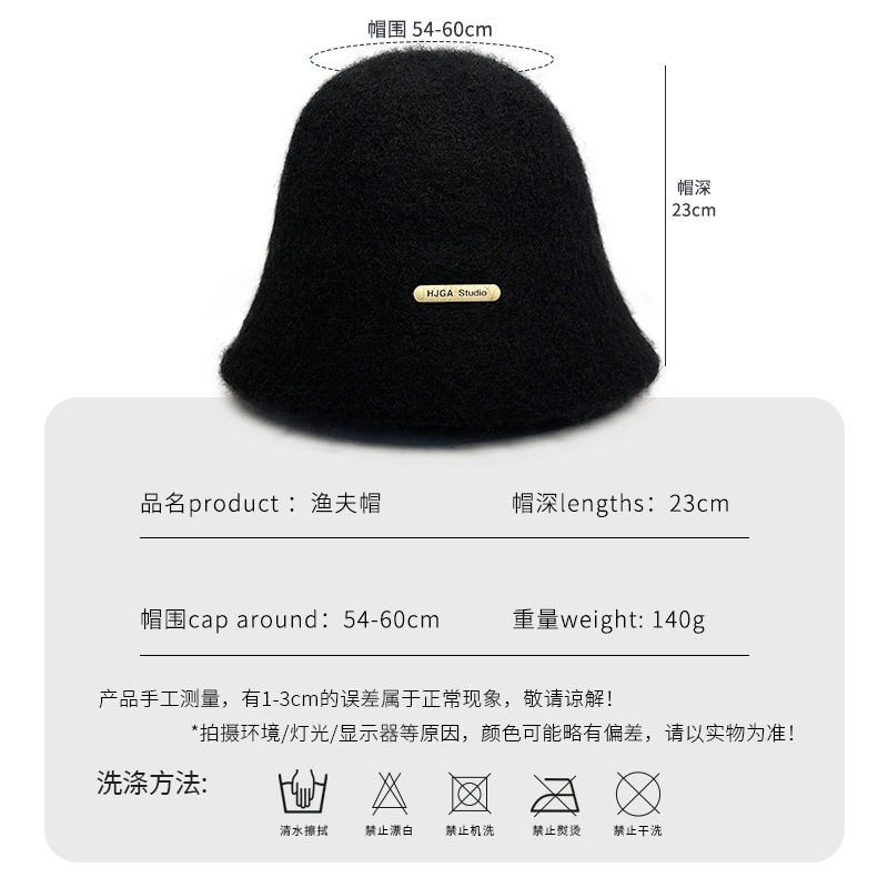 帽子女冬季高级感百搭保暖护耳羊毛呢渔夫帽大头围显脸小遮脸盆,淘宝优惠券,粉丝福利购,淘宝优惠卷
