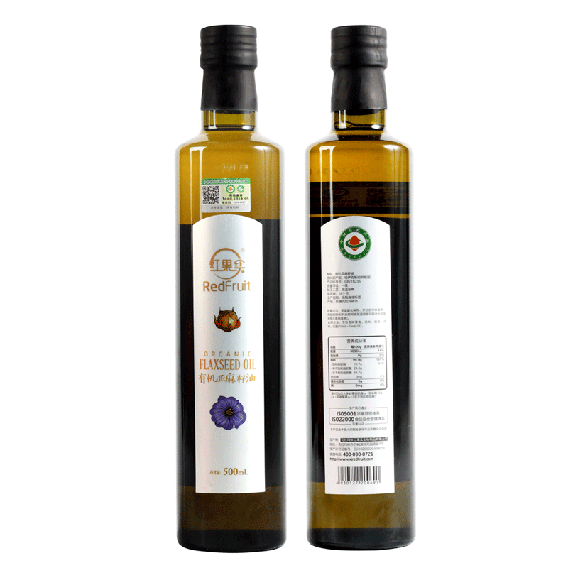 红果实食用亚麻籽油冷榨有机500ml一级亚麻籽油,淘宝优惠券,粉丝福利购,淘宝优惠卷