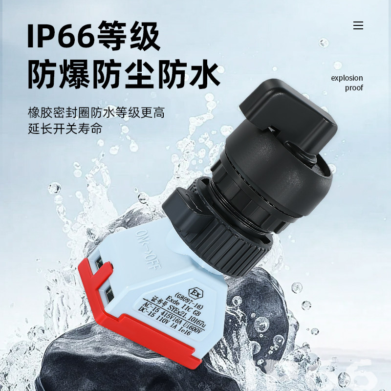 防爆旋钮二挡三挡自复位手自动转换控制开关常开常闭16A银点G8097,淘宝优惠券,粉丝福利购,淘宝优惠卷