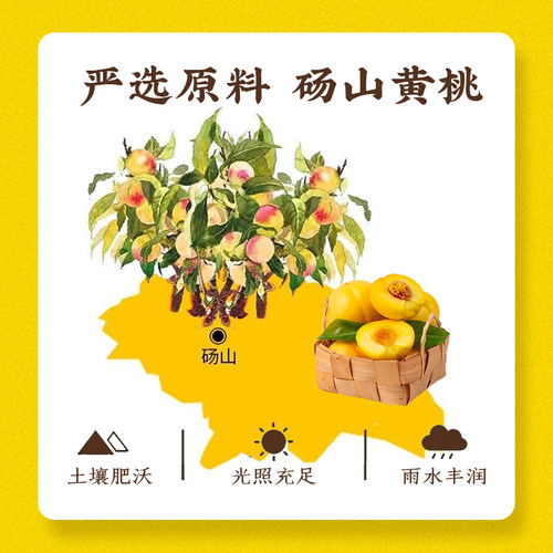 安徽老字号龙润堂记黄桃罐头安徽砀山新鲜糖水黄桃罐425g*5罐 - 图1